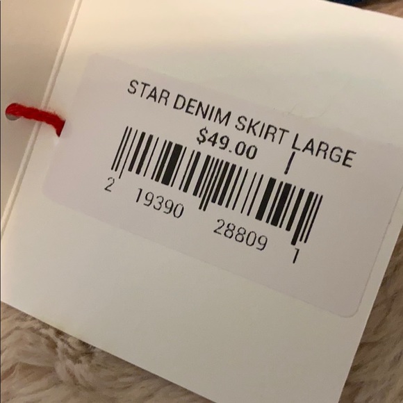 Denim Mini Skirt, Star printed - Picture 5 of 5